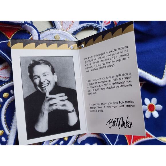 TOP-BOB MACKIE WEARABLE ART-Blue Red-Embroidery-Zipper-Cut Outs-SIZE XSMAL-NWT - Picture 9 of 16